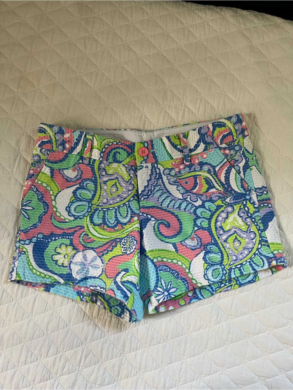 Lilly Pulitzer Paisley Print Shorts in Pink, Blue & Green